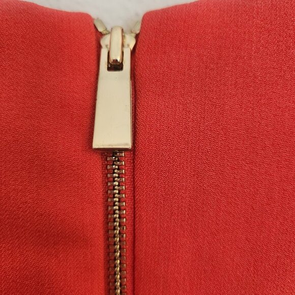 VINCE CAMUTO ORANGE SCALLOP SLEEVE SHIFT DRESS - EUC - LIKE NEW! - Picture 3 of 6